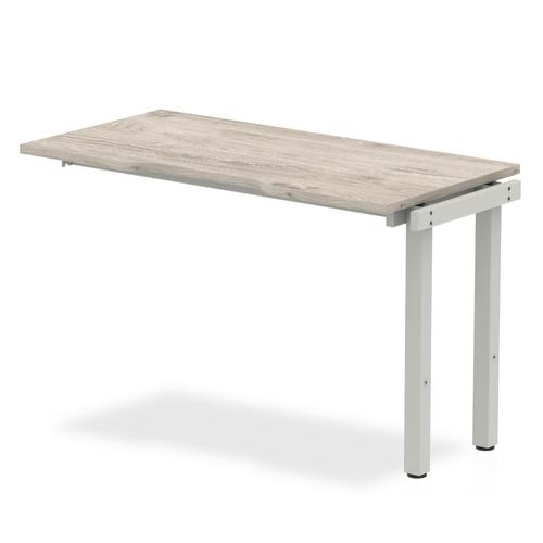 Trexus Bench Desk Single Extension Silver Leg 1200x800mm Grey Oak Ref BE783