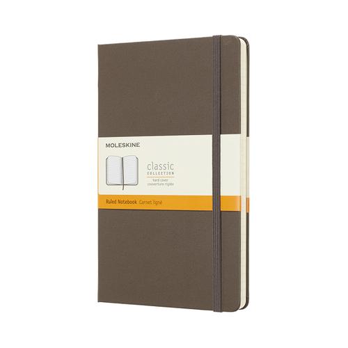 Moleskine Large Ruled Hardcover 240Pg 130x210mm Earthbrown Ref QP060P14