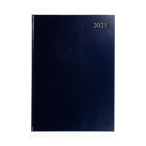 5 Star Office 2023 Diary Day to Page Casebound and Sewn Vinyl Coated Board A4 297x210mm Black.