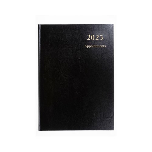 5 Star 2025 A5 Day To Page Appt Dry Black [Each]