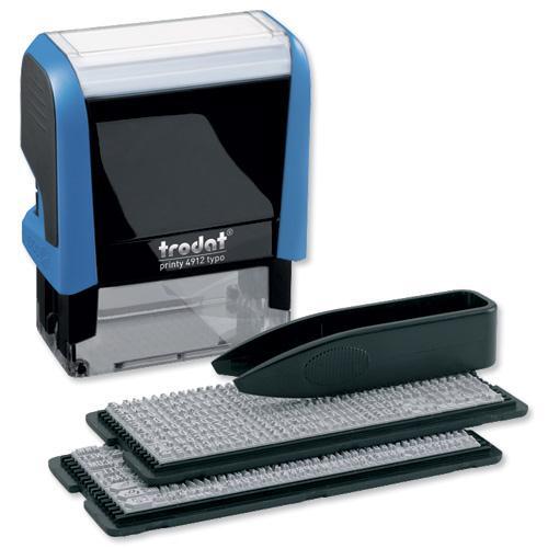 Trodat 4912 Printy Typo D-I-Y Stamp Kits Ink Tweezers and Lettering 3mm 4mm 4 Line Ref 43197 150872 Buy online at Office 5Star or contact us Tel 01594 810081 for assistance