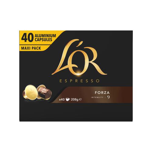 Lor Espresso Forza Capsules for Lucente PRO Coffee Machine Ref 4028489 [Pack 40]