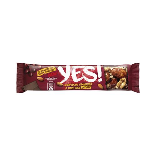 YES Cranberry & Dark Chocolate Nut Bar 32g Ref 12403775 [Pack 24]