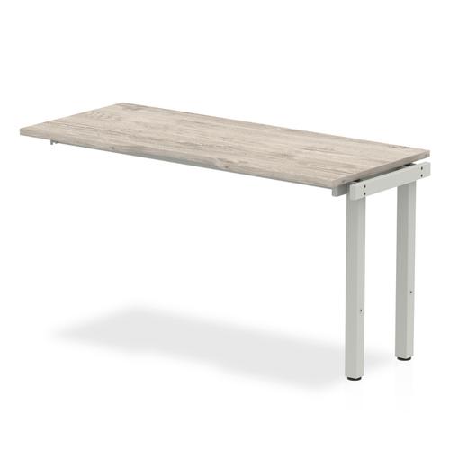 Trexus Bench Desk Single Extension Silver Leg 1400x800mm Grey Oak Ref BE785