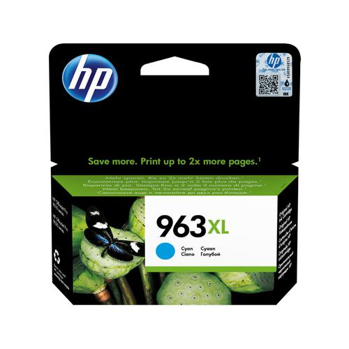 Hewlett Packard 963XL Inkjet Cartridge High Yield Page Life 1600pp 22.77ml Cyan Ref 3JA27AE