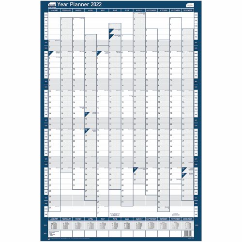 Sasco 2022 Year Planner Portrait Unmounted with Pen Kit 915x610mm Red Ref 2410156