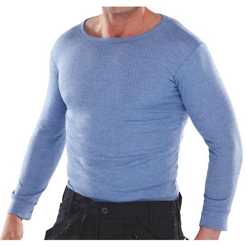 Click Workwear Vest Long Sleeve Thermal Lightweight Large Blue Ref THVLSL *Up to 3 Day Leadtime*