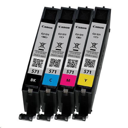Canon CLI-571 Inkjet Cartridges Page Life 349pp 7ml Cyan/Magenta/Yellow/Black Ref 0386C005 [Pack 4] Canon