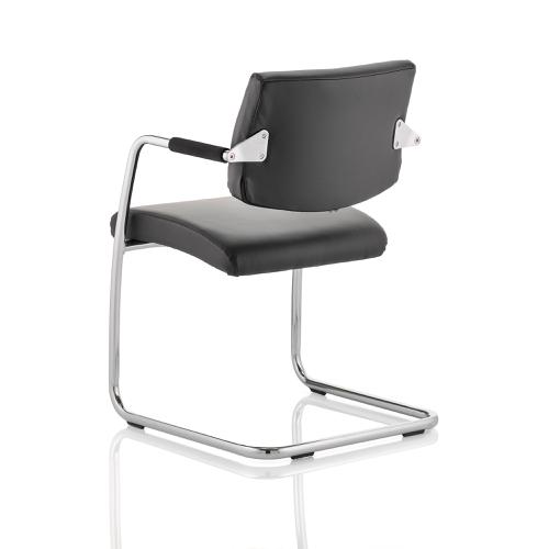 Trexus Havanna Visitor Chair Leather With Arms Black Ref BR000050