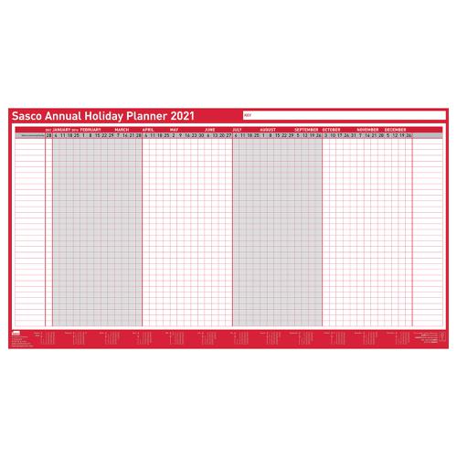 Sasco 2021 Annual Holiday Planner Unmounted Landscape 750x410mm Ref 2410142