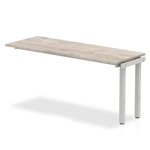 Trexus Bench Desk Single Extension Silver Leg 1600x800mm Grey Oak Ref BE787