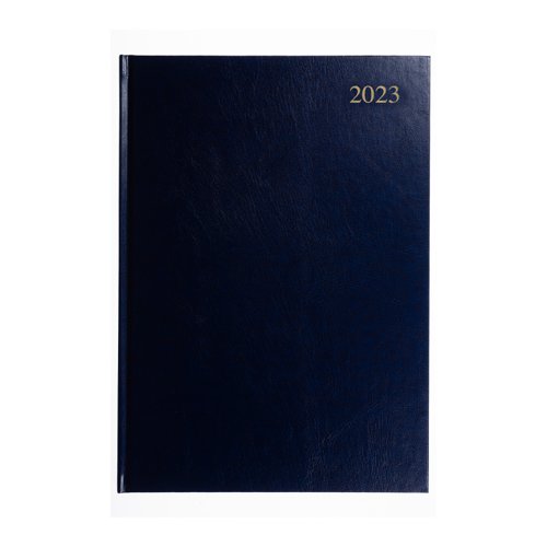 5 Star Office 2023 Diary Week to View Casebound and Sewn Vinyl Coated Board A4 297x210mm Black.