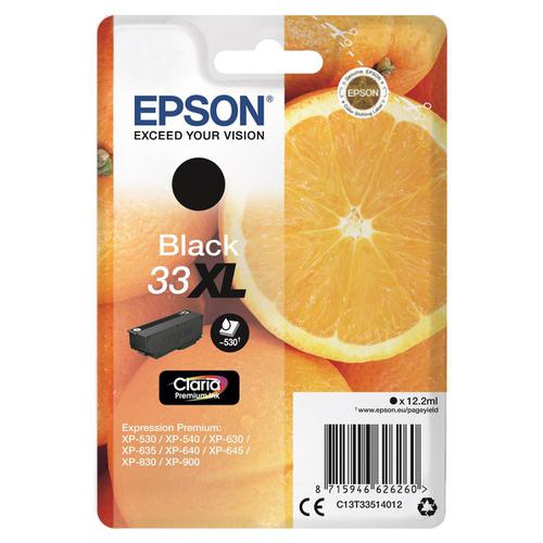 Epson T33XL Inkjet Cartridge Orange High Yield Page Life 530pp 12.2ml Black Ref C13T33514012