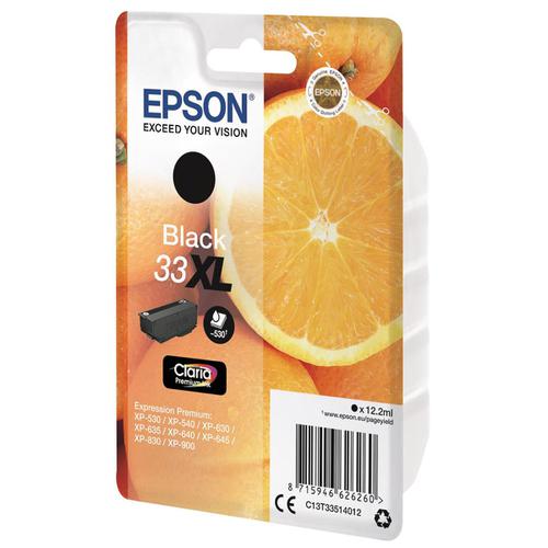 Epson T33XL Inkjet Cartridge Orange High Yield Page Life 530pp 12.2ml Black Ref C13T33514012