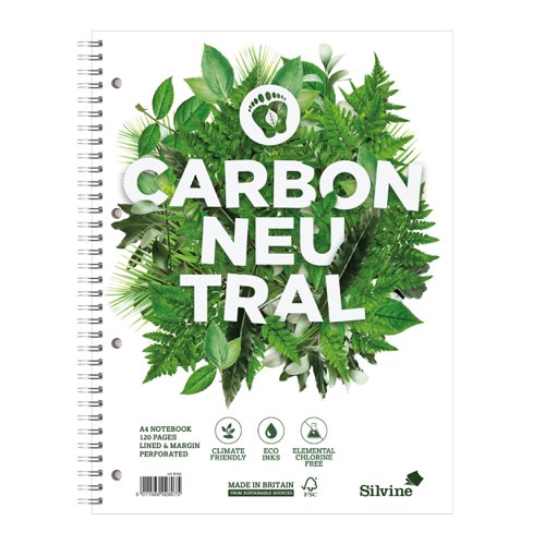 Silvine Notebook Carbon Ntral Wirebnd 80gsm Ruled Margin Perf Punched 4 Holes 120pp A4+ Ref R302 [Pack 5]