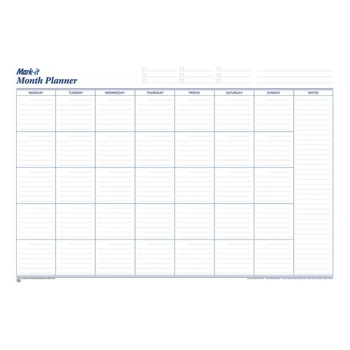 Mark-it Perpetual Month Planner Laminated with Notes Column W900xH600mm Ref MP