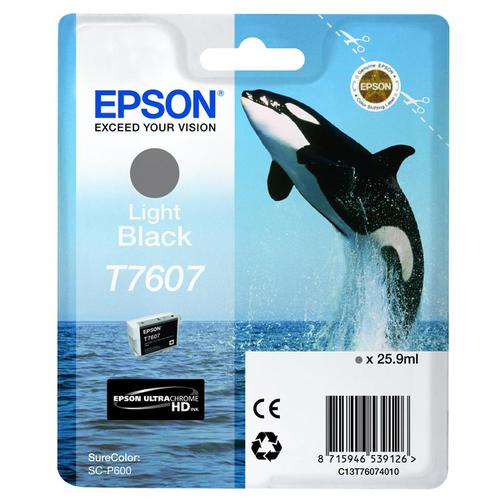 Epson T7607 Inkjet Cartridge Killer Whale Page Life 10000pp 25.9ml Light Black Ref C13T76074010