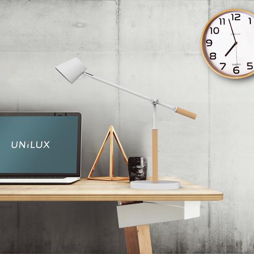 Unilux Vicky LED Desk Lamp 9W White/Beech Ref 400120126 155209 Buy online at Office 5Star or contact us Tel 01594 810081 for assistance