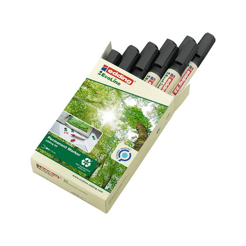 Edding 22 Ecoline Climate Neutral Chisel Tipped Permanent Marker Black 4-22001 Pack x 10 Edding