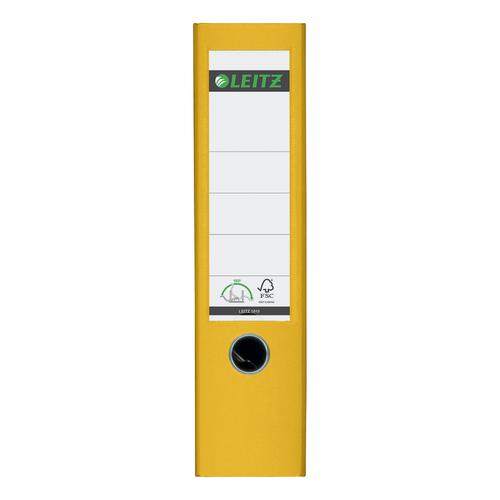 Leitz FSC Lever Arch File Plastic 80mm Spine A4 Yellow Ref 10101015 [Pack 10]