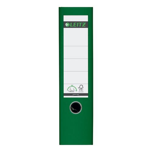 Leitz FSC Lever Arch File Plastic 80mm Spine A4 Green Ref 10101055 [Pack 10]