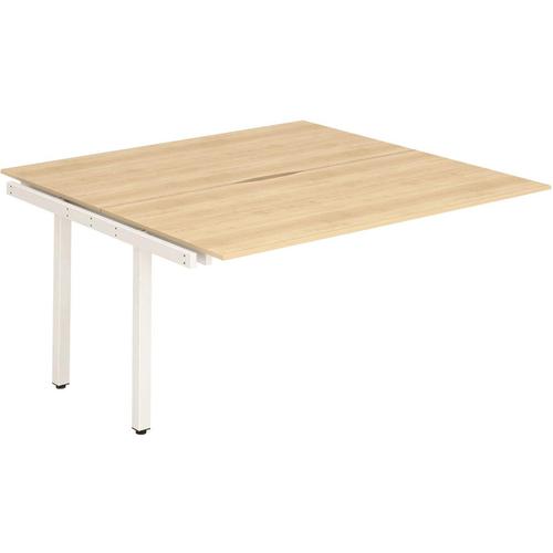 Trexus Bench Desk Double Extension Back to Back Configuration White Leg 1400x1600mm Maple Ref BE191