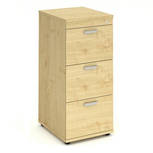 Trexus 3 Drawer Filing Cabinet 500x600x1125mm Maple Ref I000253