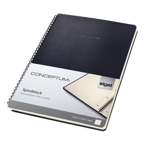 Sigel Conceptum Notebook Hard Cover Lined 4-hole Micro Perforated 160 Pages Black Ref CO821