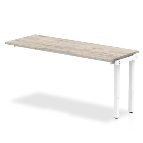 Trexus Bench Desk Single Extension White Leg 1600x800mm Grey Oak Ref BE788