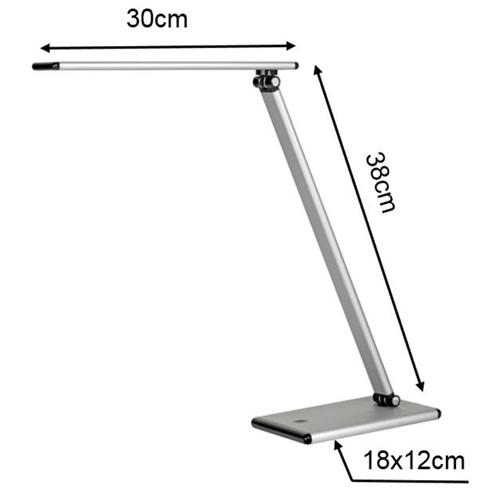 Unilux Terra LED Desk Lamp Adjustable Arm 5W Max Height 510mm Base 180x120mm Silver Ref 400087000