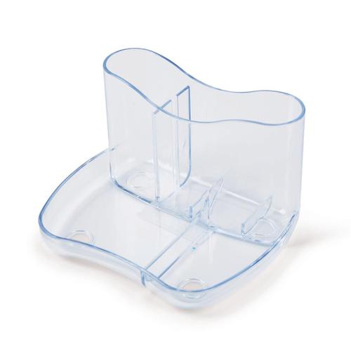 Glass Clear Desk Organiser 4 Compartments 93mm High Glass Clear The OT Group