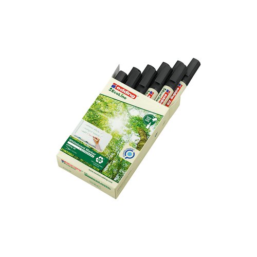 Edding 28 Ecoline Climate Neutral Bullet Tipped Whiteboard Marker Black 4-28001 Pack x 10