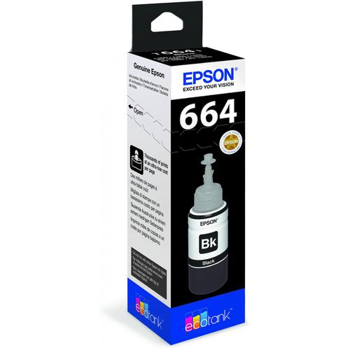 Epson T6641 EcoTank Ink Bottle Page Life 4000pp 70ml Black Ref C13T664140