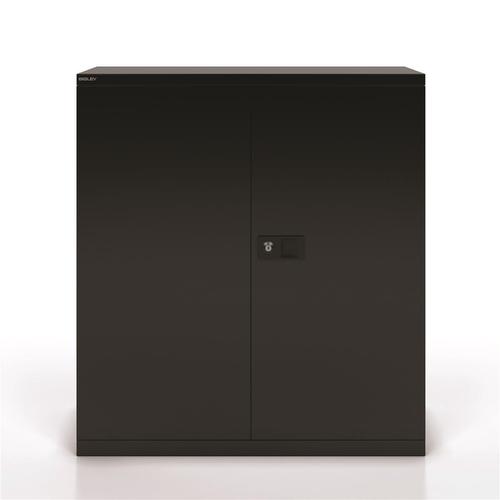 Trexus Two Door Steel Storage Cupboard 914x400x1000mm Black Ref E402A01-av1