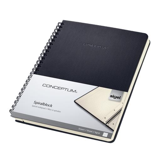 Sigel Conceptum Notebook Hard Cover Lined Micro-Perforated 160 Pages Black Ref CO823
