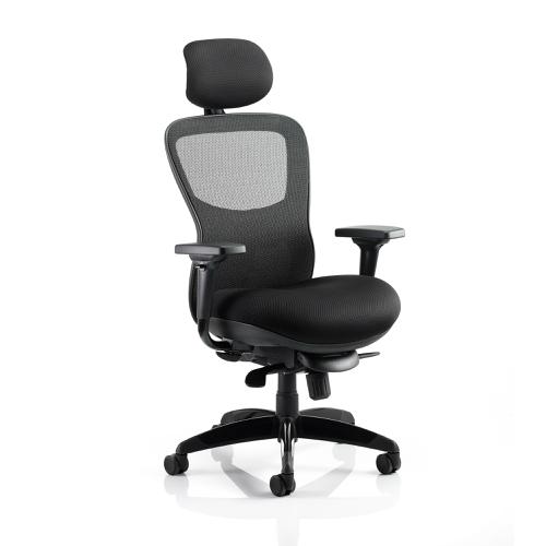 Adroit Stealth Shadow Ergo Posture Chair With Arms With Headrest Airmesh Seat Mesh Back Black Ref KC0158
