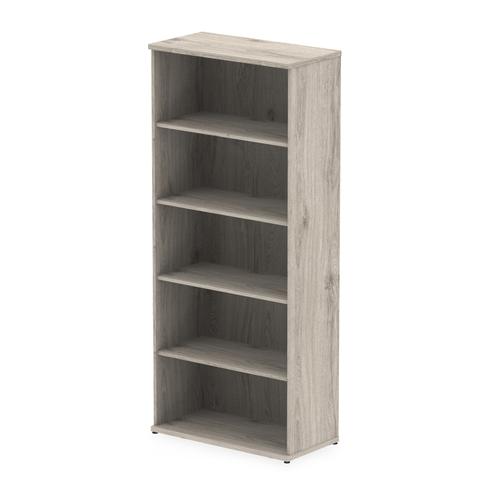 Trexus Office Very High Bookcase 800x400x2000mm 4 Shelves Grey Oak Ref I003230