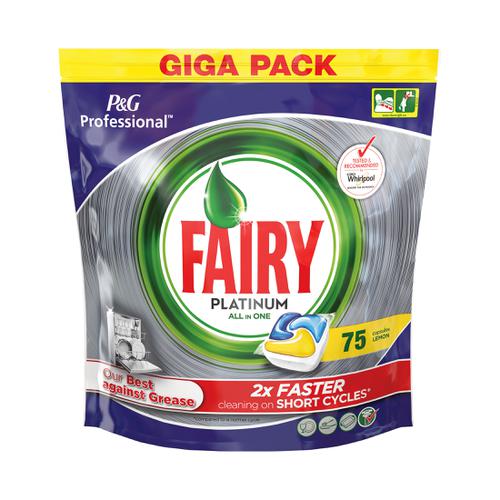 Fairy Professional Platinum Dishwasher Tablets Lemon Ref 74641 [Pack 75]