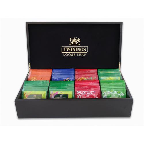 Twinings Wooden Tea Box Deluxe 8 Compartments Black Ref 0403314