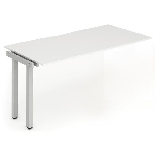 Trexus Bench Desk Single Extension Silver Leg 1200x800mm White Ref BE340