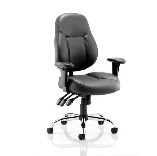 Trexus Storm Task Operator Chair With Arms Bonded Leather Black Ref OP000129