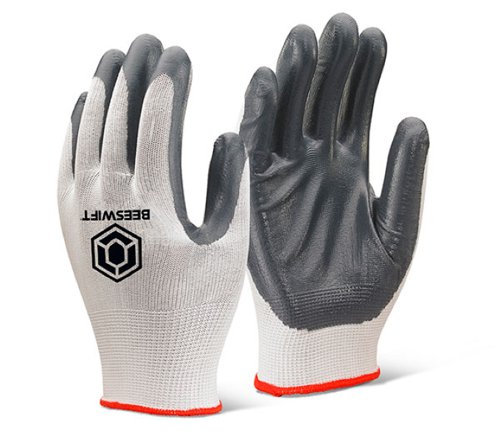 Nitrile P/C Polyester Grey Glove Large