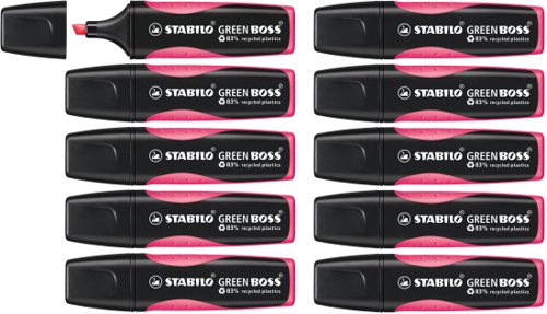 Stabilo GREEN Boss Highlighters Pink [Pack 10]