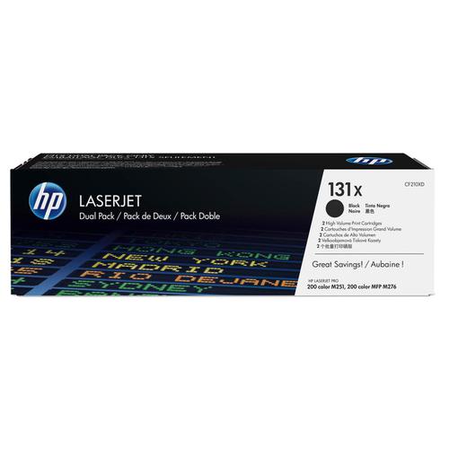 HP 131X Toner Cartridge Page Life High Yield 2400pp Black Ref CF210XD [Pack 2]