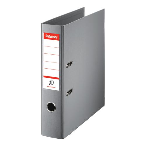Esselte FSC No. 1 Power Lever Arch File PP Slotted 75mm Spine A4 Grey Ref 811380 [Pack 10]
