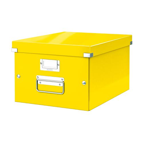 Leitz Click & Store Collapsible Storage Box Medium For A4 Yellow Ref 60440054