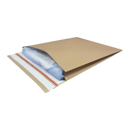 Kraft Mailer Eco V Bottom & Side Gusset Double P&S 350x450x40mm +100 flap Manilla Ref RBL10532 [Pack 50] 