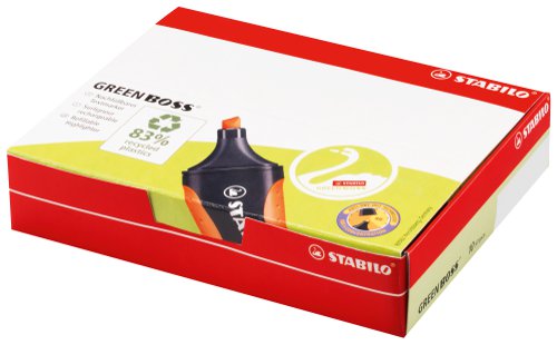 Stabilo GREEN Boss Highlighters Green [Pack 10] 160092 Buy online at Office 5Star or contact us Tel 01594 810081 for assistance