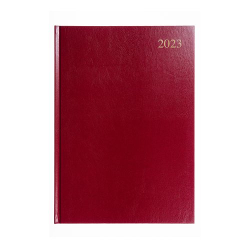 5 Star Office 2023 Diary Day to Page Casebound and Sewn Vinyl Coated Board A5 210x148mm Red.