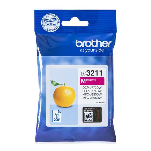 Brother Inkjet Cartridge Page Life 200pp Magenta Ref LC3211M Brother